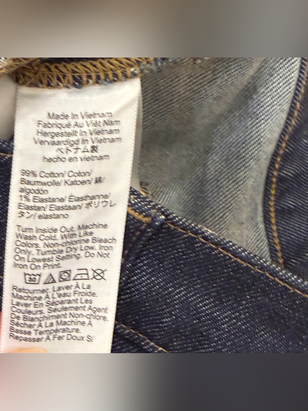 J. Crew 96 slim High-Rise Wide Leg TrouserJeans dark blue with gold button 27 - Picture 5 of 5